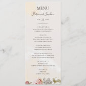 Menu Floral flush moderne | Dîner Mariage aquarelle (Devant)