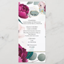 Menu Floral Glam Jardin Eucalyptus Pivoine Rose