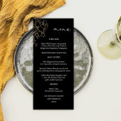 Menu Floral Gold Linal Haut - Noir