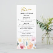 Menu Floral Gold Mariage (Debout devant)