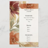 Menu Floral Mariage Automne Doré (Devant / Derrière)