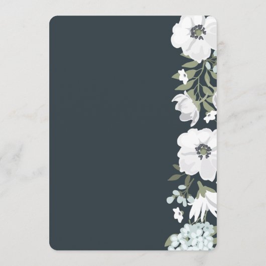 Menu Floral Mariage Avec Fleurs Blanches (Dos)