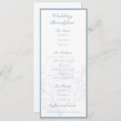 Menu Floral mariage (Bleu Diamant) (Devant / Derrière)