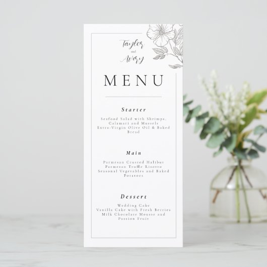 Menu Floral Mariage/Événement (Debout devant)