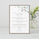 Menu Floral Mariage moderne - Aqua Blue (Debout devant)