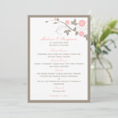 Menu Floral Mariage moderne - Rose doux (Debout devant)