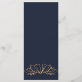 Menu floral marine et doré (Dos)