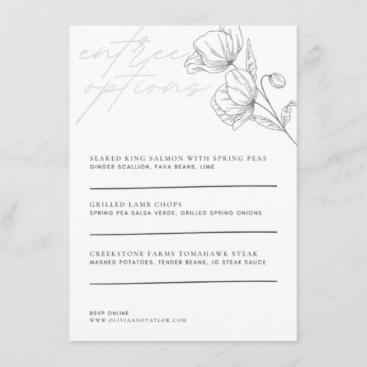 Menu Floral Minimaliste (Devant)