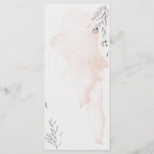 Menu floral moderne aquarelle pêche et gris (Dos)