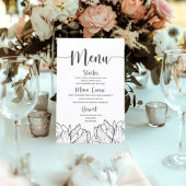 Menu Floral Moderne Simple Mariage
