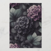 Menu Floral Moody noir et violet (Dos)