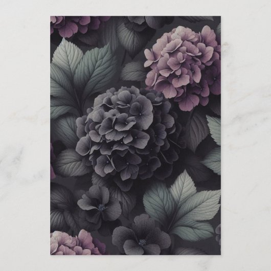 Menu Floral Moody noir et violet (Dos)