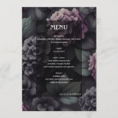 Menu Floral Moody noir et violet (Devant)