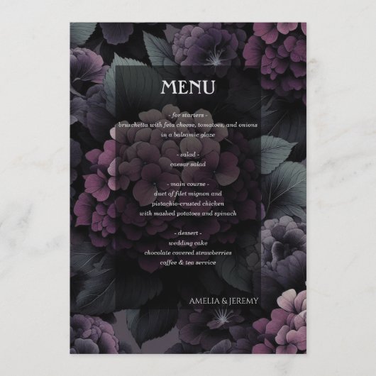 Menu Floral Moody violet (Devant)