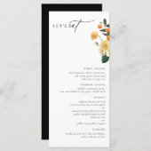 Menu Floral Orange Citrus (Devant / Derrière)