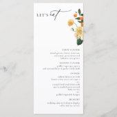 Menu Floral Orange Citrus (Devant)