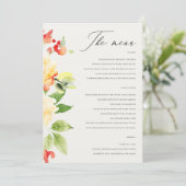 MENU FLORAL ORANGE JAUNE ROSE ROSE ROSE ROSE (Debout devant)