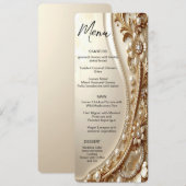 Menu floral orné or (Devant / Derrière)