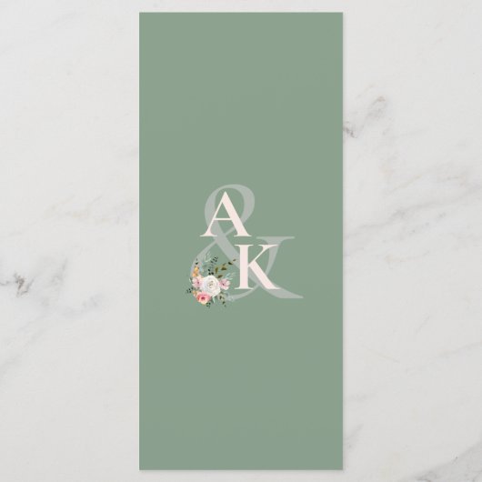 Menu Floral Peach Blanc Sage (Dos)