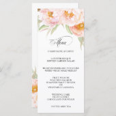 Menu Floral Peonies Roses (Devant / Derrière)