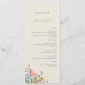 Menu Floral Personnalisé Mariage (Devant)