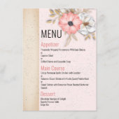 Menu Floral Ribbon Mariage Suite 4,5 pouces x 6,25 (Devant)