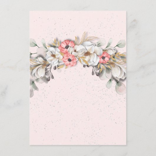 Menu Floral Ribbon Mariage Suite 4,5 pouces x 6,25 (Dos)