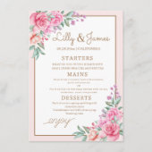 Menu Floral rose Mariage géométrique (Devant)