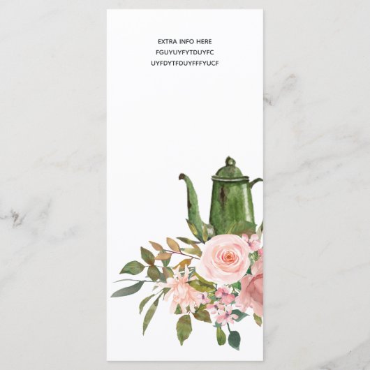 Menu Floral rose or et flou (Dos)