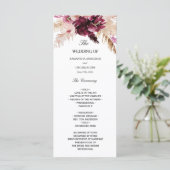Menu Floral rose rose de Bourgogne moderne (Debout devant)