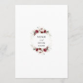 Menu Floral Rouge Bourgogne 4x9 (Dos)