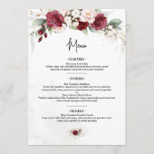 Menu Floral Rouge Bourgogne 4x9 (Devant)