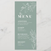 Menu Floral Sage Green (Devant)