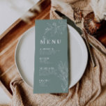 Menu Floral Sage Green<br><div class="desc">Les invitations de mariage sont caractérisées par le style boho, l'art floral, et les couleurs de la sauge naturelle, avec un mélange de différents styles de police, souvent dans des tailles différentes, pour créer un look unique et éclectique qui rend l'esthétique naturelle de l'invitation. Imprimés sur un carton de haute...</div>