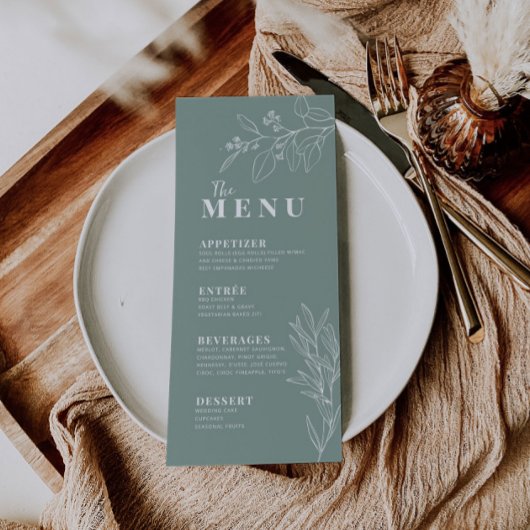 Menu Floral Sage Green