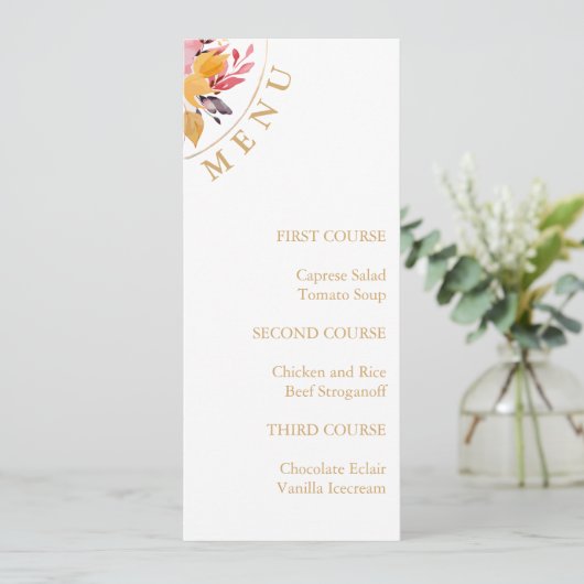 Menu Floral Simple Spring Event (Debout devant)