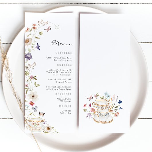 Menu Floral Tea Party
