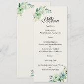 Menu floral vert de Quenceanera (Devant / Derrière)
