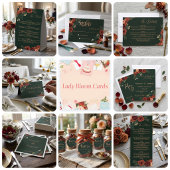 Menu floral vert foncé romantique , Menu de mariag