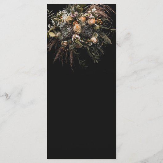 Menu Floral vintage foncé (Dos)