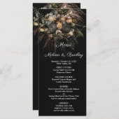 Menu Floral vintage foncé (Devant / Derrière)