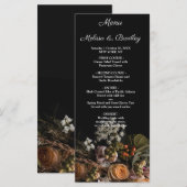 Menu Floral vintage foncé (Devant / Derrière)