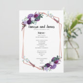 Menu Floral violet géométrique (Debout devant)