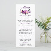Menu Floral violet Ultra violet Mariage (Debout devant)