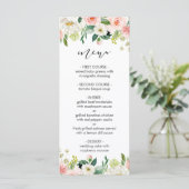 Menu Floral Weddenschap Blush White Waterverf (Staand voorkant)