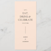 Menu Floral Wedding in Peach (Voorkant)