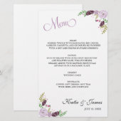 Menu Floral Wedding | PAARS (Voorkant / Achterkant)