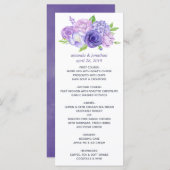Menu Floral Wedding Ultra Violet Waterverf (Voorkant / Achterkant)