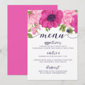 Menu Floral // Wedding, Vrijgezellenfeest, Baby sh (Voorkant / Achterkant)