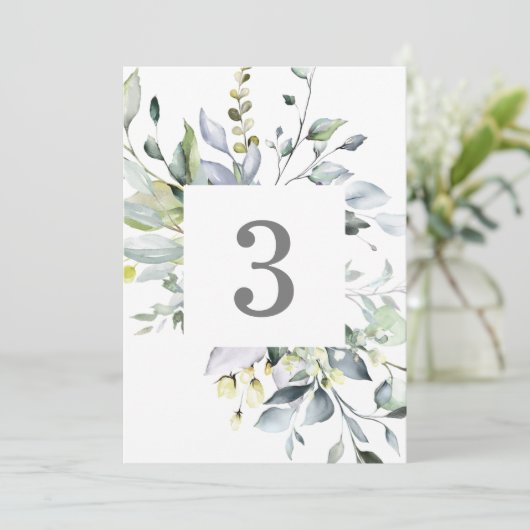 Menu Florales bleues poussiéreuses Numéros de tableau (Debout devant)
